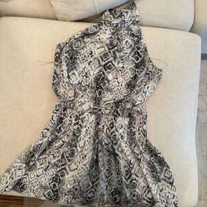 High neck snakeskin dress